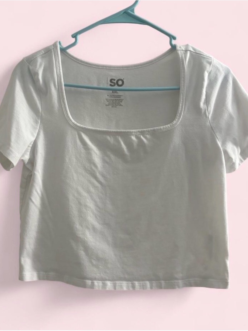 SO White Scoop Neck Crop Top